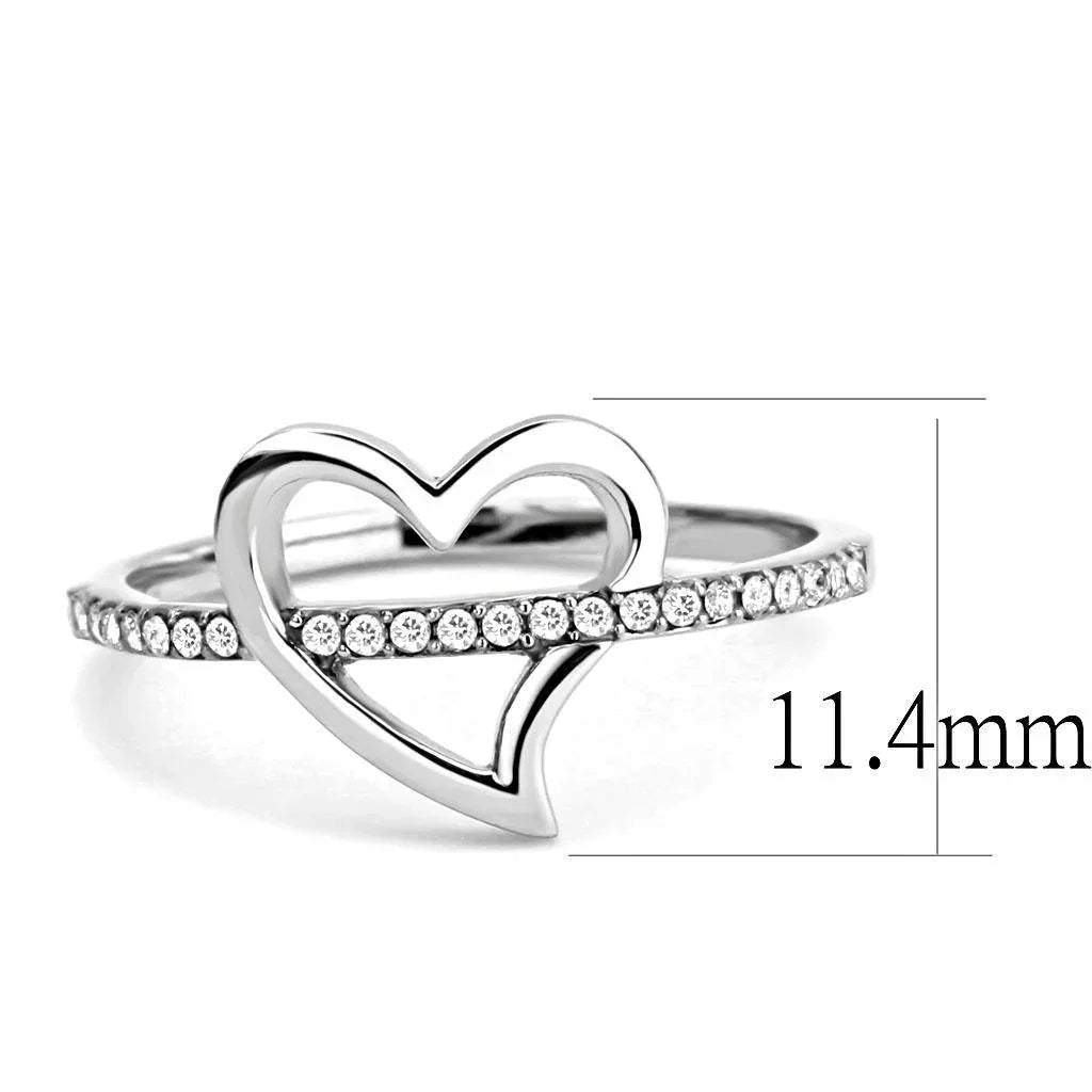 Silver Rings for Women 316L Stainless Steel DA164 - AAA Grade Cubic Zirconia in Clear - Jewelry Store by Erik Rayo