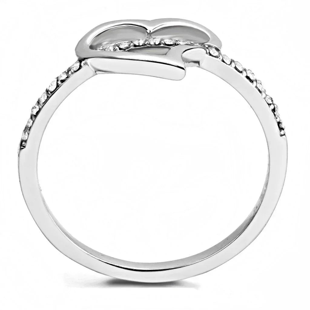 Silver Rings for Women 316L Stainless Steel DA164 - AAA Grade Cubic Zirconia in Clear - Jewelry Store by Erik Rayo