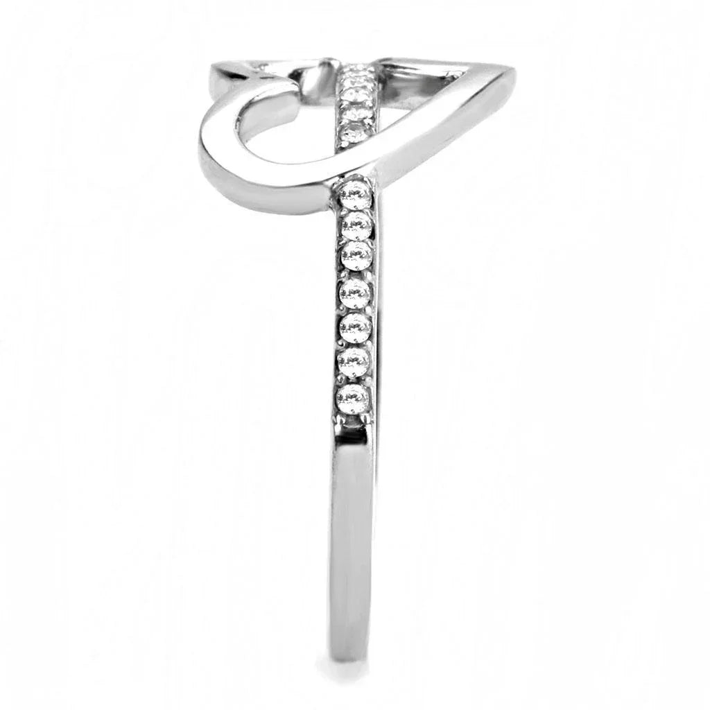 Silver Rings for Women 316L Stainless Steel DA164 - AAA Grade Cubic Zirconia in Clear - Jewelry Store by Erik Rayo