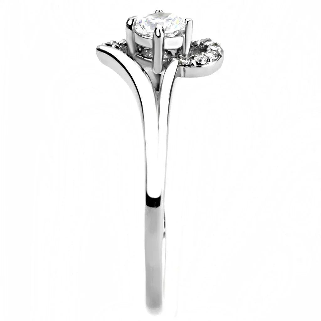 Silver Rings for Women 316L Stainless Steel DA165 - AAA Grade Cubic Zirconia in Clear - Jewelry Store by Erik Rayo