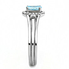 Load image into Gallery viewer, Silver Rings for Women 316L Stainless Steel DA166 - AAA Grade Cubic Zirconia in Sea Blue
