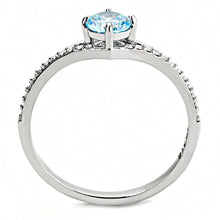 Load image into Gallery viewer, Silver Rings for Women 316L Stainless Steel DA167 - AAA Grade Cubic Zirconia in Sea Blue
