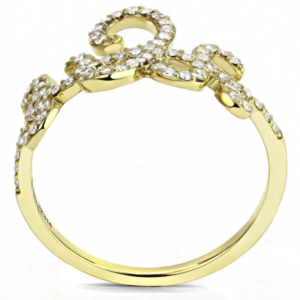 Gold Rings for Women 316L Stainless Steel DA170 - AAA Grade Cubic Zirconia in Clear - Jewelry Store by Erik Rayo