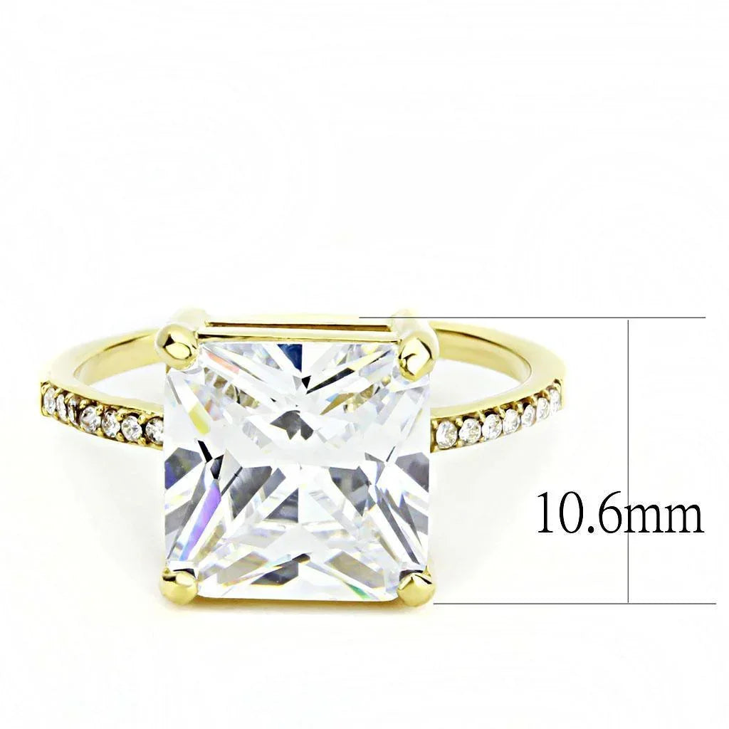 Gold Rings for Women 316L Stainless Steel DA172 - AAA Grade Cubic Zirconia in Clear - Jewelry Store by Erik Rayo
