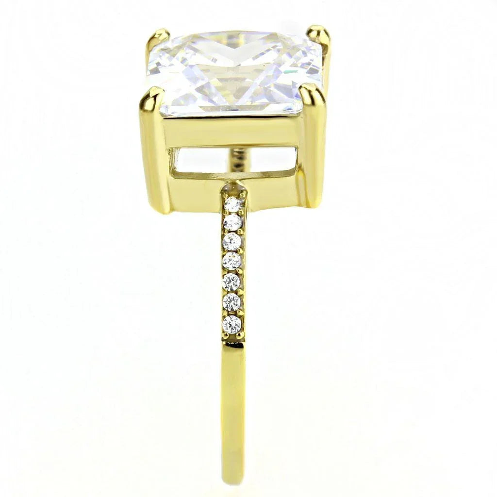 Gold Rings for Women 316L Stainless Steel DA172 - AAA Grade Cubic Zirconia in Clear - Jewelry Store by Erik Rayo