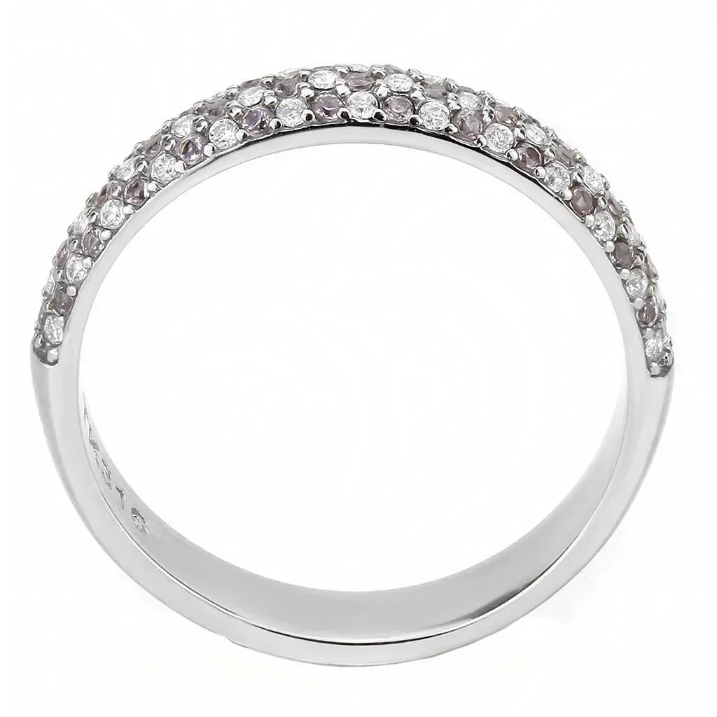 Silver Rings for Women 316L Stainless Steel DA231 - AAA Grade Cubic Zirconia in Multi Color - Jewelry Store by Erik Rayo