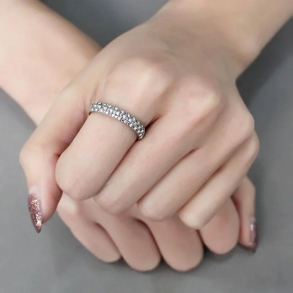 Silver Rings for Women 316L Stainless Steel DA231 - AAA Grade Cubic Zirconia in Multi Color - Jewelry Store by Erik Rayo