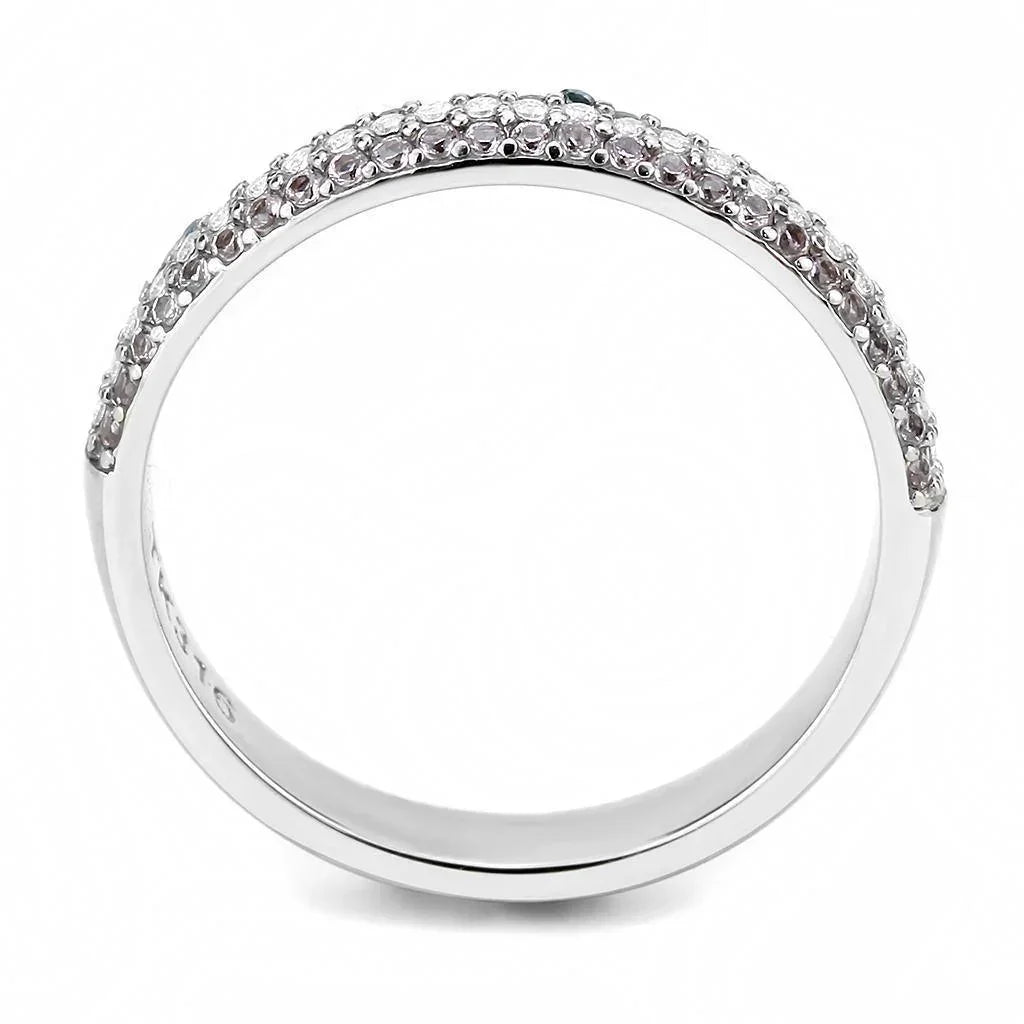 Silver Rings for Women 316L Stainless Steel DA232 - AAA Grade Cubic Zirconia in Multi Color - Jewelry Store by Erik Rayo