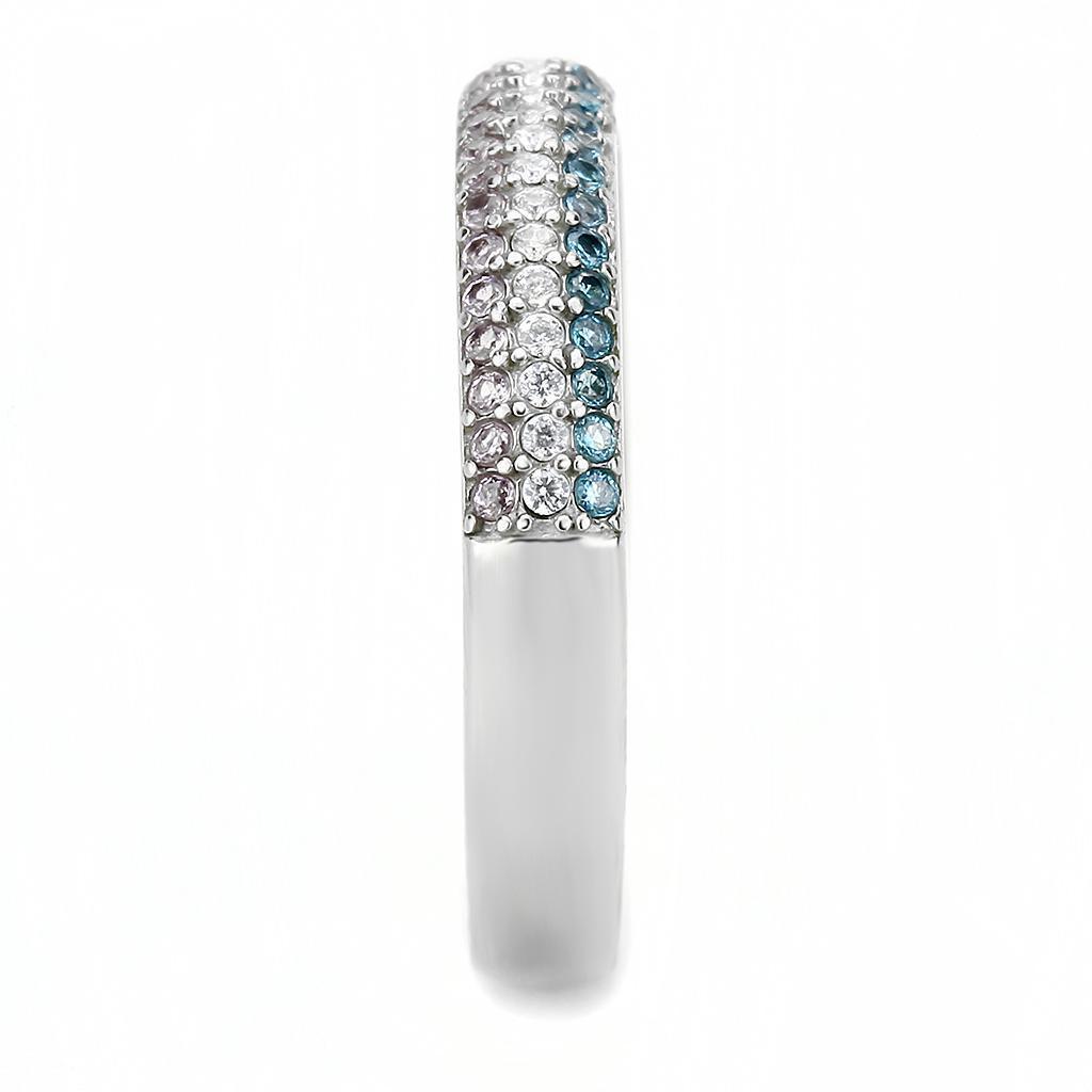 Silver Rings for Women 316L Stainless Steel DA232 - AAA Grade Cubic Zirconia in Multi Color - Jewelry Store by Erik Rayo