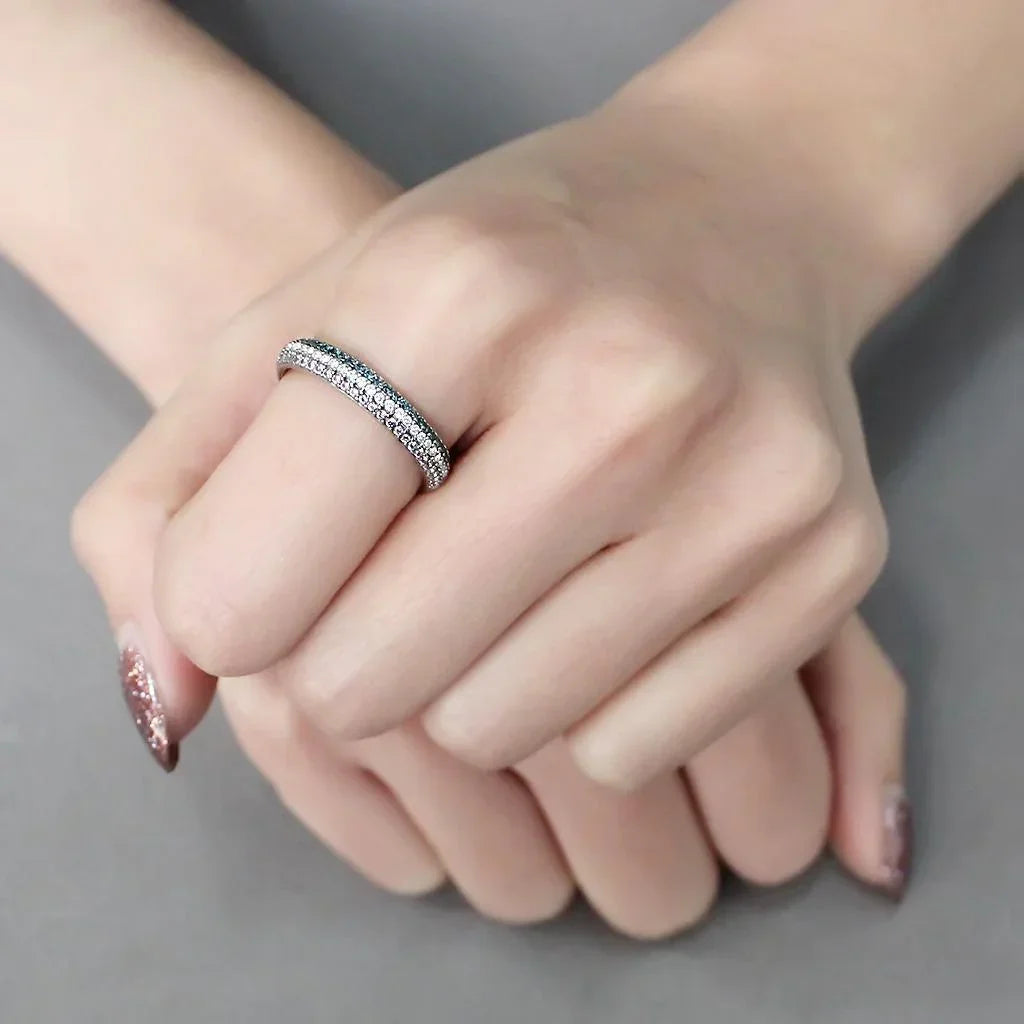 Silver Rings for Women 316L Stainless Steel DA232 - AAA Grade Cubic Zirconia in Multi Color - Jewelry Store by Erik Rayo