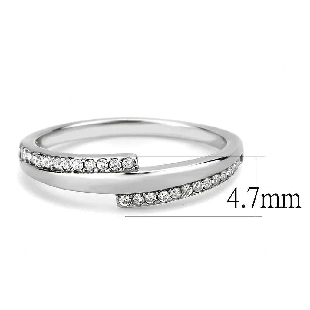 Silver Rings for Women 316L Stainless Steel DA234 - AAA Grade Cubic Zirconia in Clear - Jewelry Store by Erik Rayo