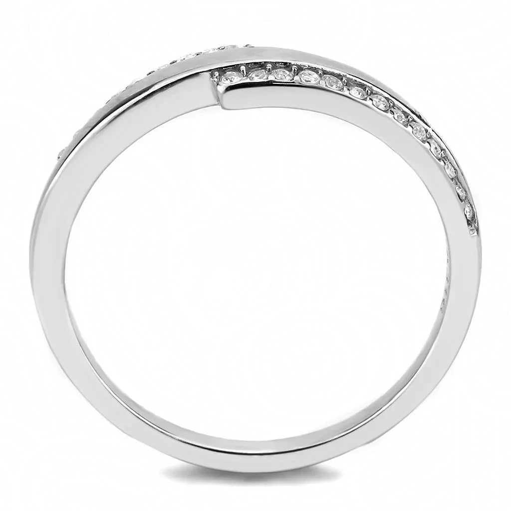 Silver Rings for Women 316L Stainless Steel DA234 - AAA Grade Cubic Zirconia in Clear - Jewelry Store by Erik Rayo