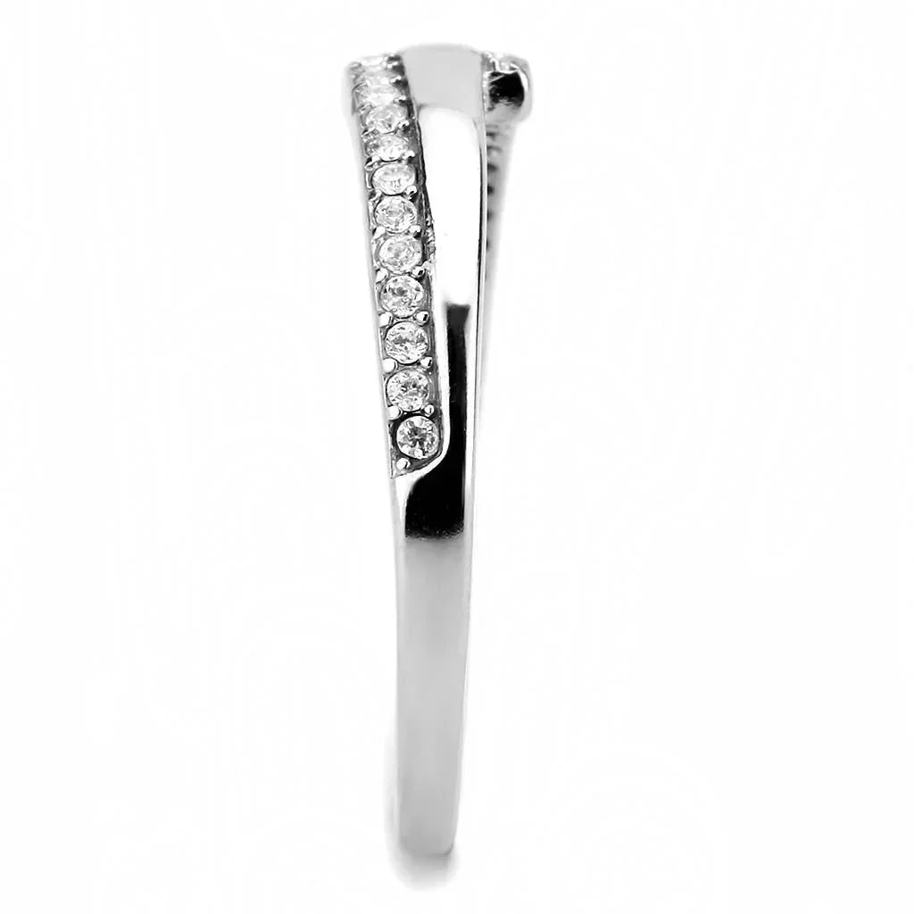 Silver Rings for Women 316L Stainless Steel DA234 - AAA Grade Cubic Zirconia in Clear - Jewelry Store by Erik Rayo