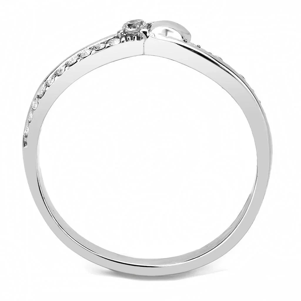 Silver Rings for Women 316L Stainless Steel DA236 - AAA Grade Cubic Zirconia in Clear - Jewelry Store by Erik Rayo