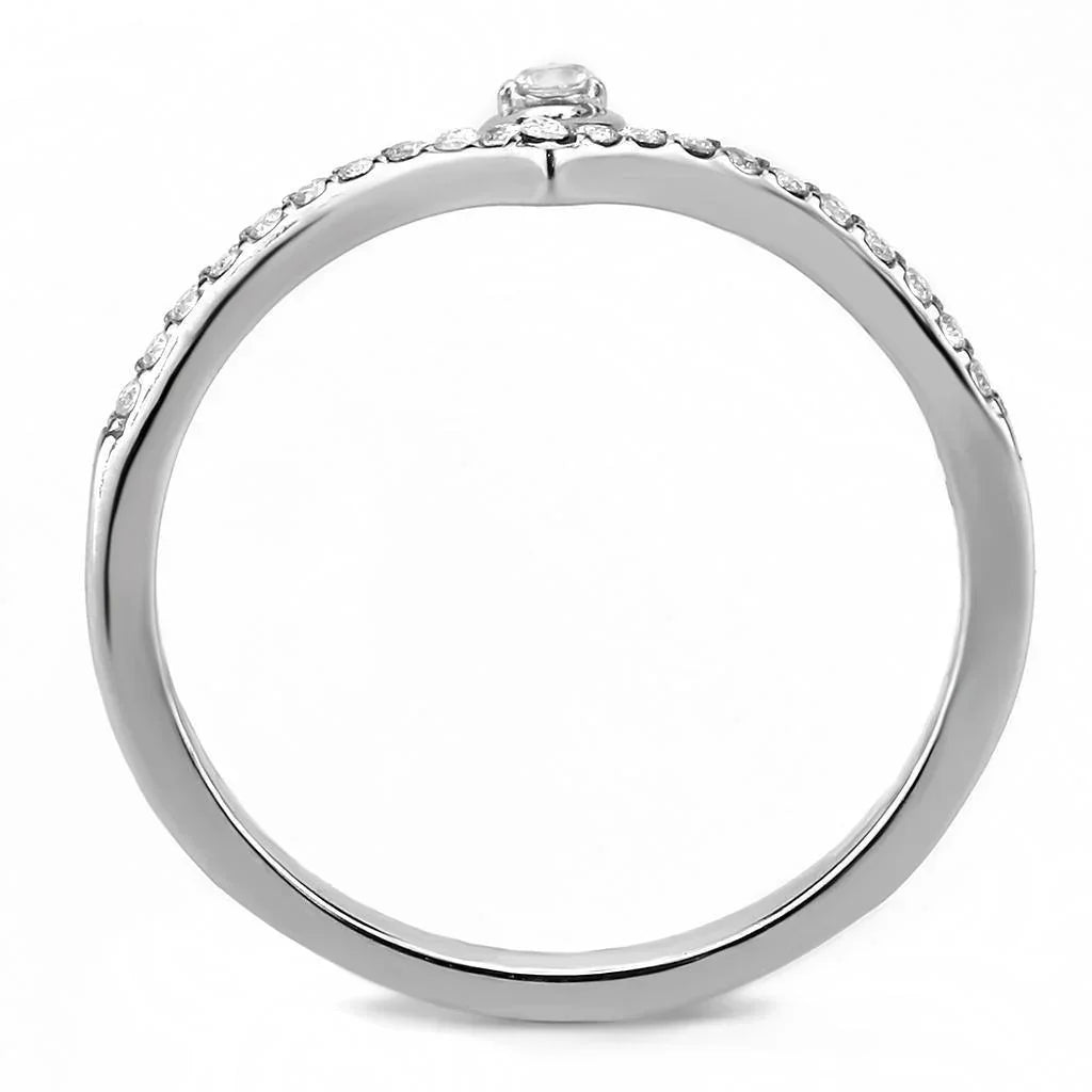Silver Rings for Women 316L Stainless Steel DA237 - AAA Grade Cubic Zirconia in Clear - Jewelry Store by Erik Rayo
