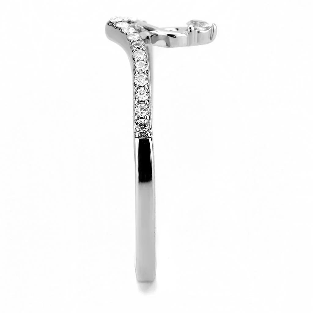 Silver Rings for Women 316L Stainless Steel DA237 - AAA Grade Cubic Zirconia in Clear - Jewelry Store by Erik Rayo