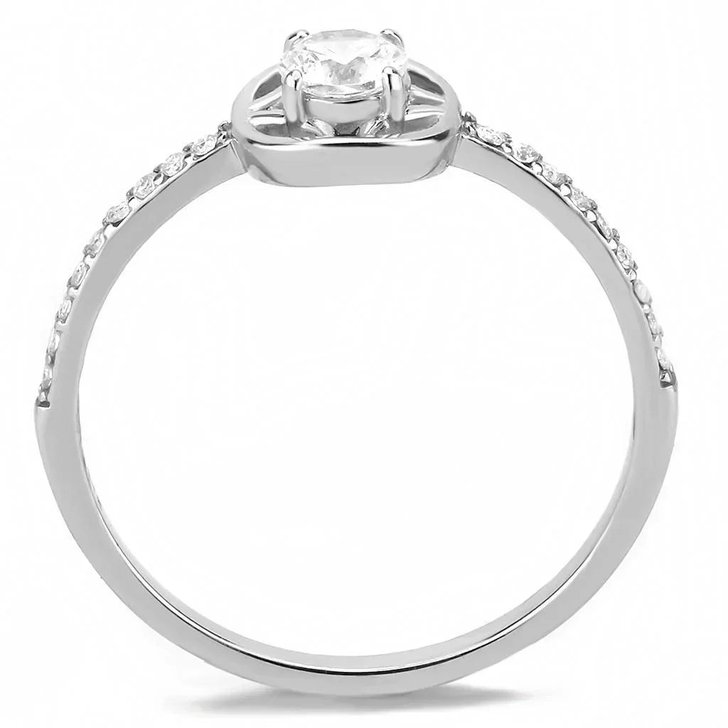 Silver Rings for Women 316L Stainless Steel DA238 - AAA Grade Cubic Zirconia in Clear - Jewelry Store by Erik Rayo