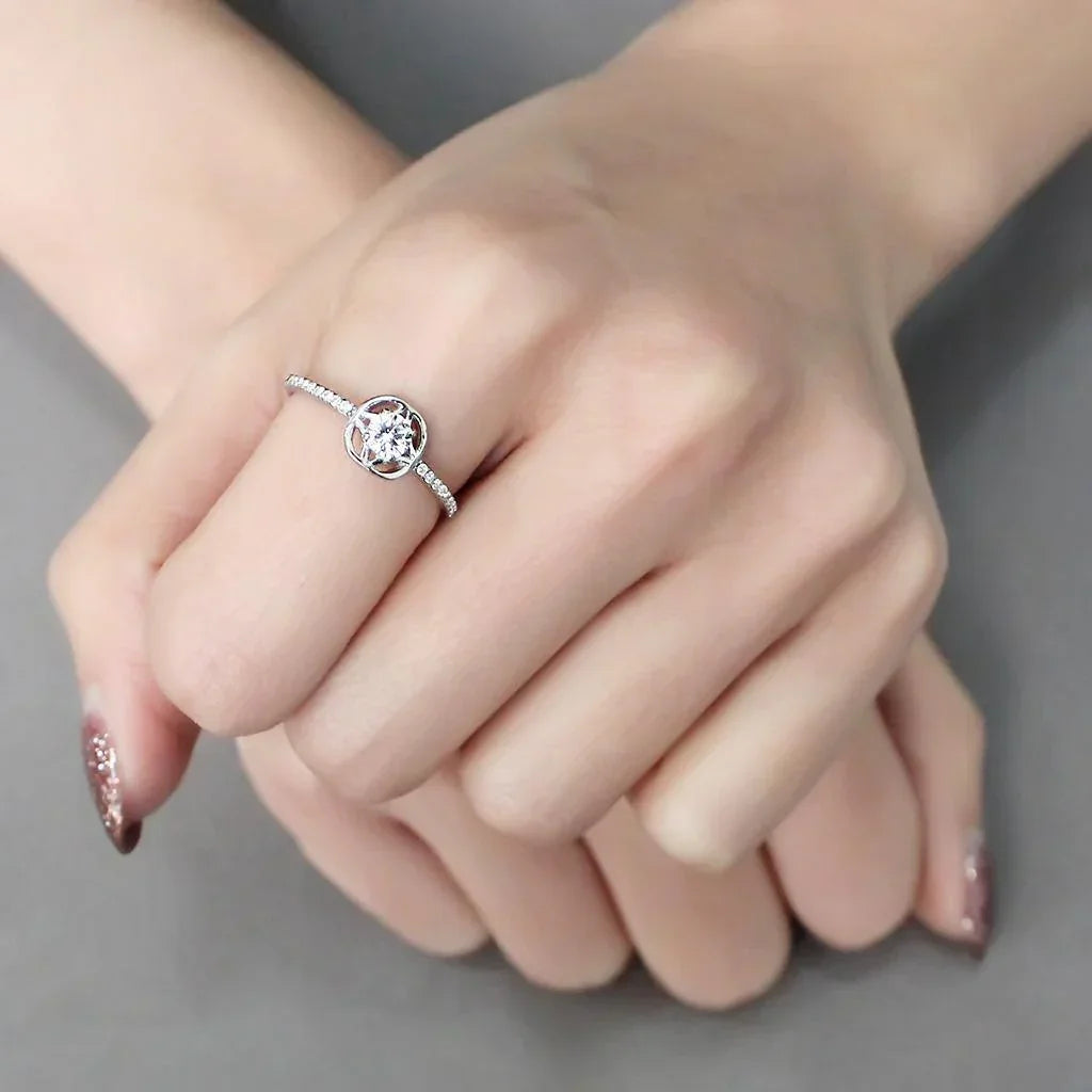 Silver Rings for Women 316L Stainless Steel DA238 - AAA Grade Cubic Zirconia in Clear - Jewelry Store by Erik Rayo