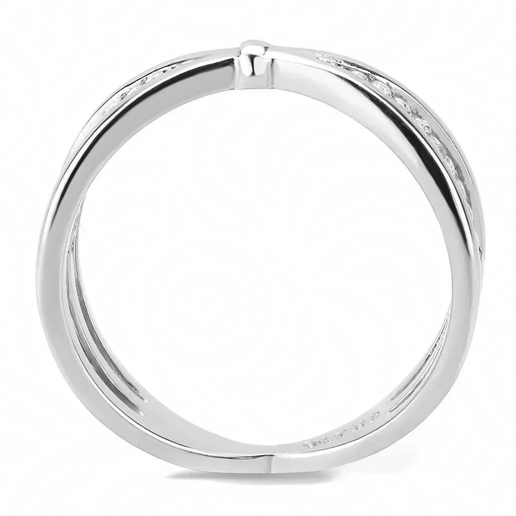 Silver Rings for Women 316L Stainless Steel DA239 - AAA Grade Cubic Zirconia in Clear - Jewelry Store by Erik Rayo
