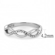 Load image into Gallery viewer, Silver Rings for Women 316L Stainless Steel DA243 - AAA Grade Cubic Zirconia in Clear
