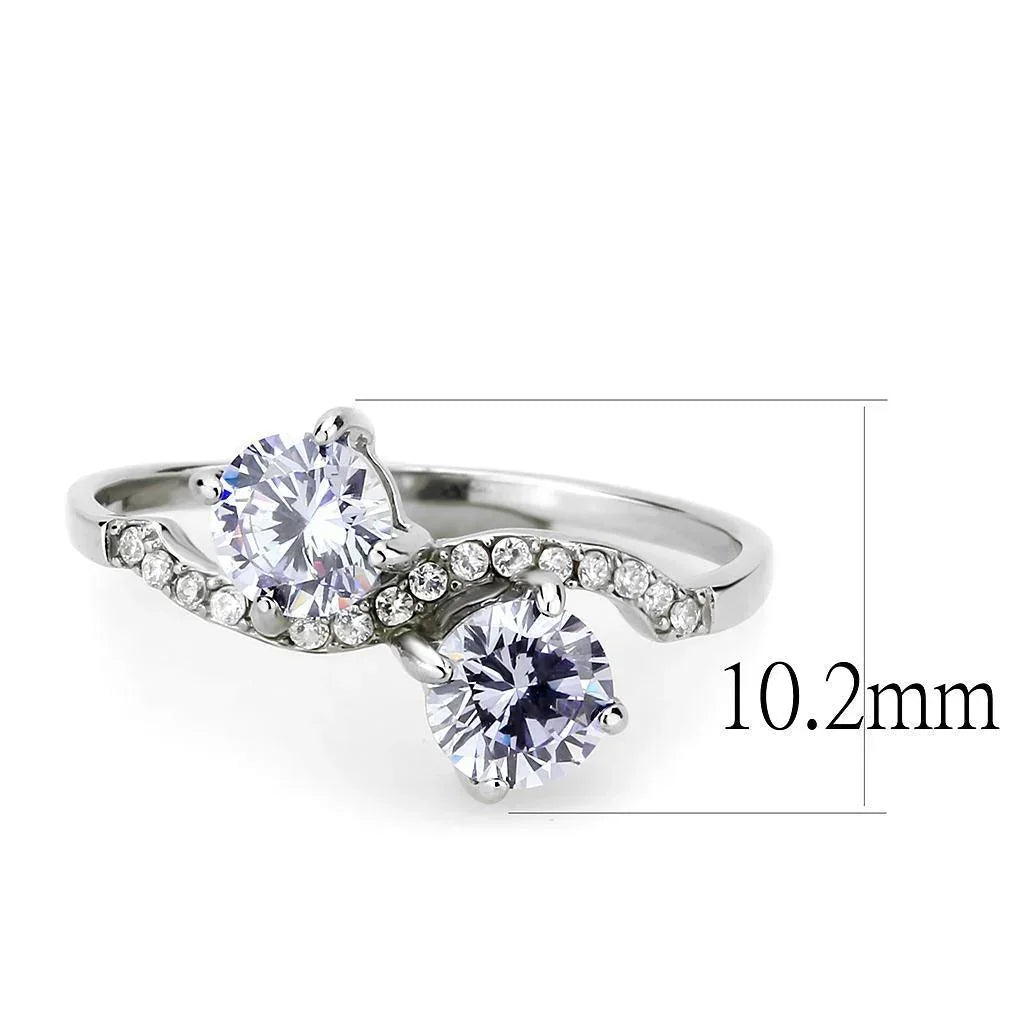 Silver Rings for Women 316L Stainless Steel DA244 - AAA Grade Cubic Zirconia in Light Amethyst - Jewelry Store by Erik Rayo