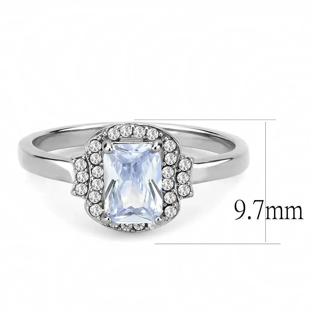 Silver Rings for Women 316L Stainless Steel DA246 - AAA Grade Cubic Zirconia in Light Amethyst - Jewelry Store by Erik Rayo