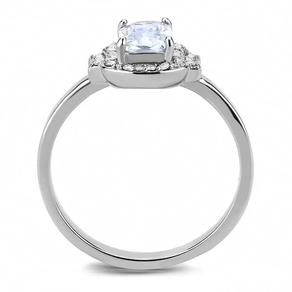 Silver Rings for Women 316L Stainless Steel DA246 - AAA Grade Cubic Zirconia in Light Amethyst - Jewelry Store by Erik Rayo