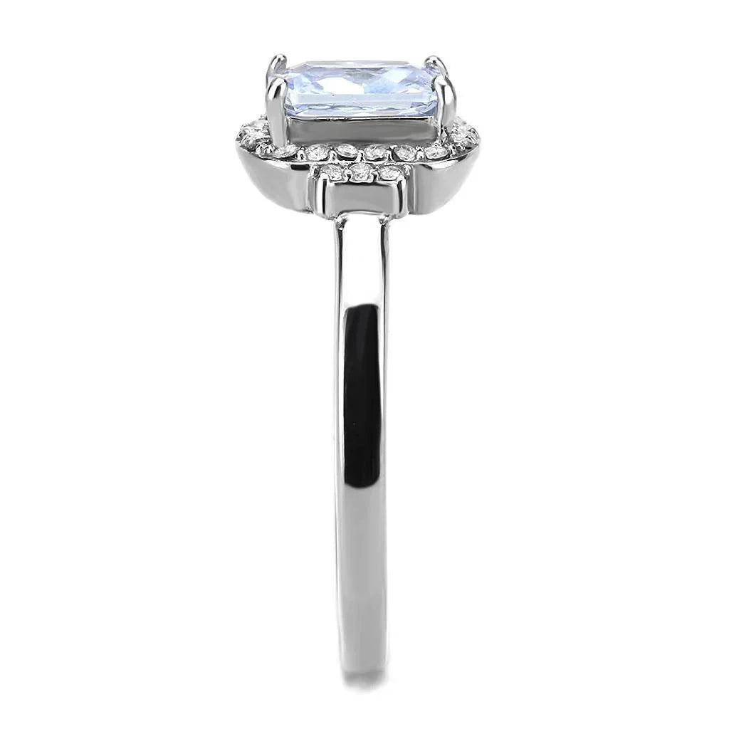 Silver Rings for Women 316L Stainless Steel DA246 - AAA Grade Cubic Zirconia in Light Amethyst - Jewelry Store by Erik Rayo