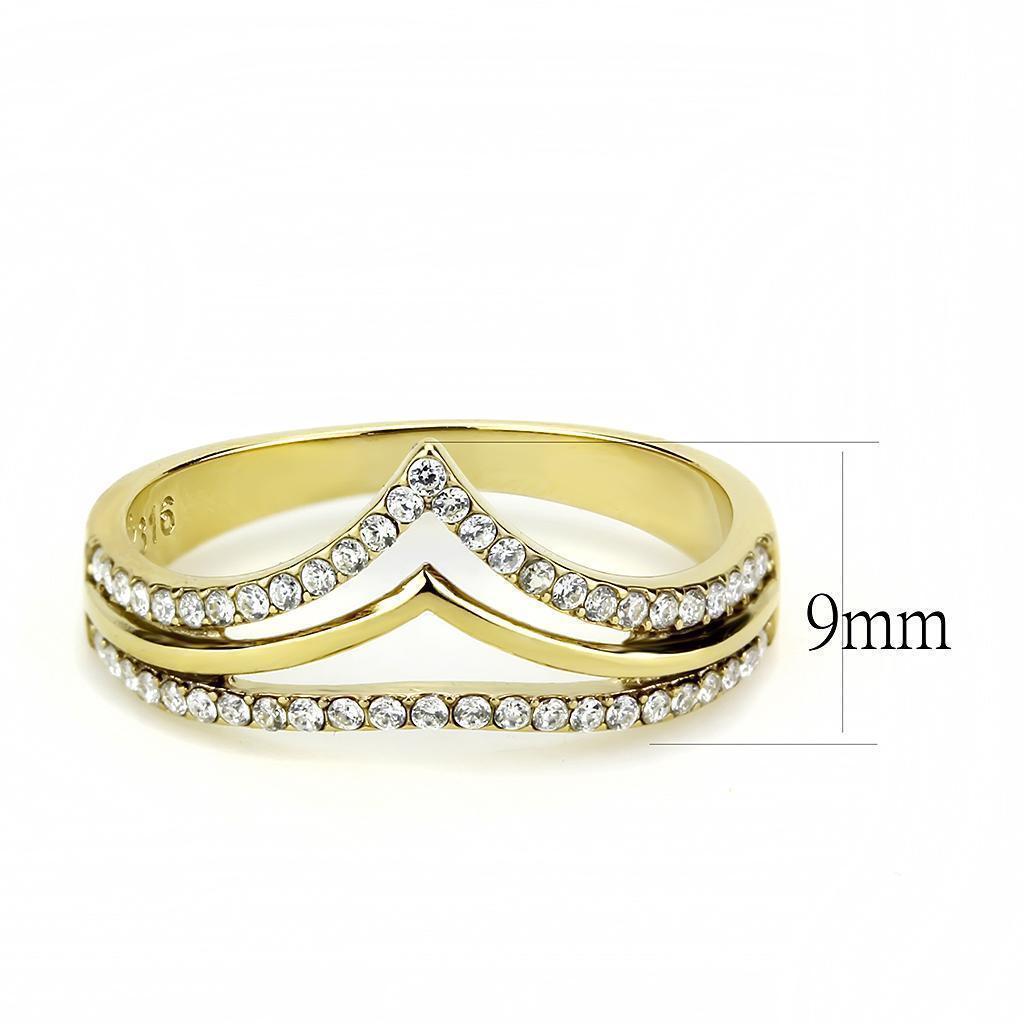 Gold Rings for Women 316L Stainless Steel DA250 - AAA Grade Cubic Zirconia in Clear - Jewelry Store by Erik Rayo