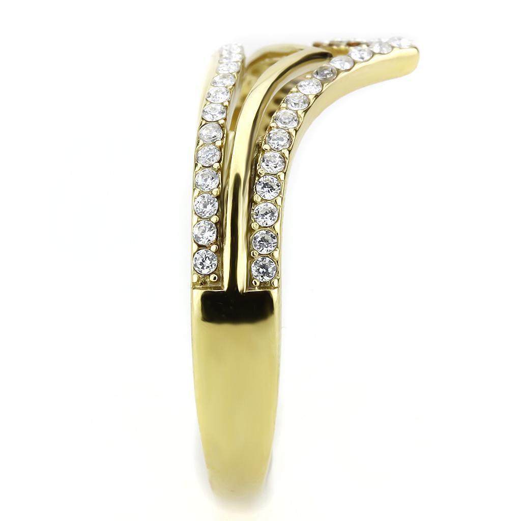 Gold Rings for Women 316L Stainless Steel DA250 - AAA Grade Cubic Zirconia in Clear - Jewelry Store by Erik Rayo