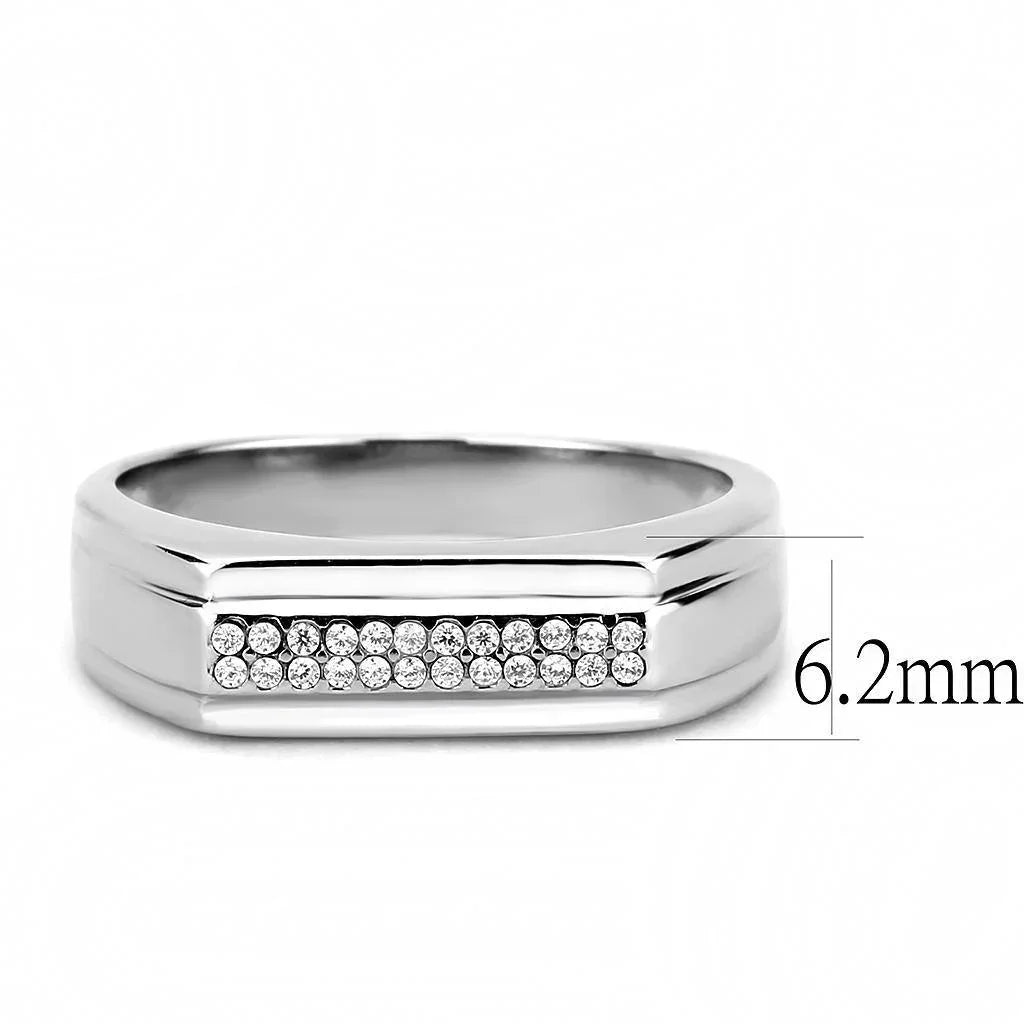 Silver Rings for Women 316L Stainless Steel DA251 - AAA Grade Cubic Zirconia in Clear - Jewelry Store by Erik Rayo