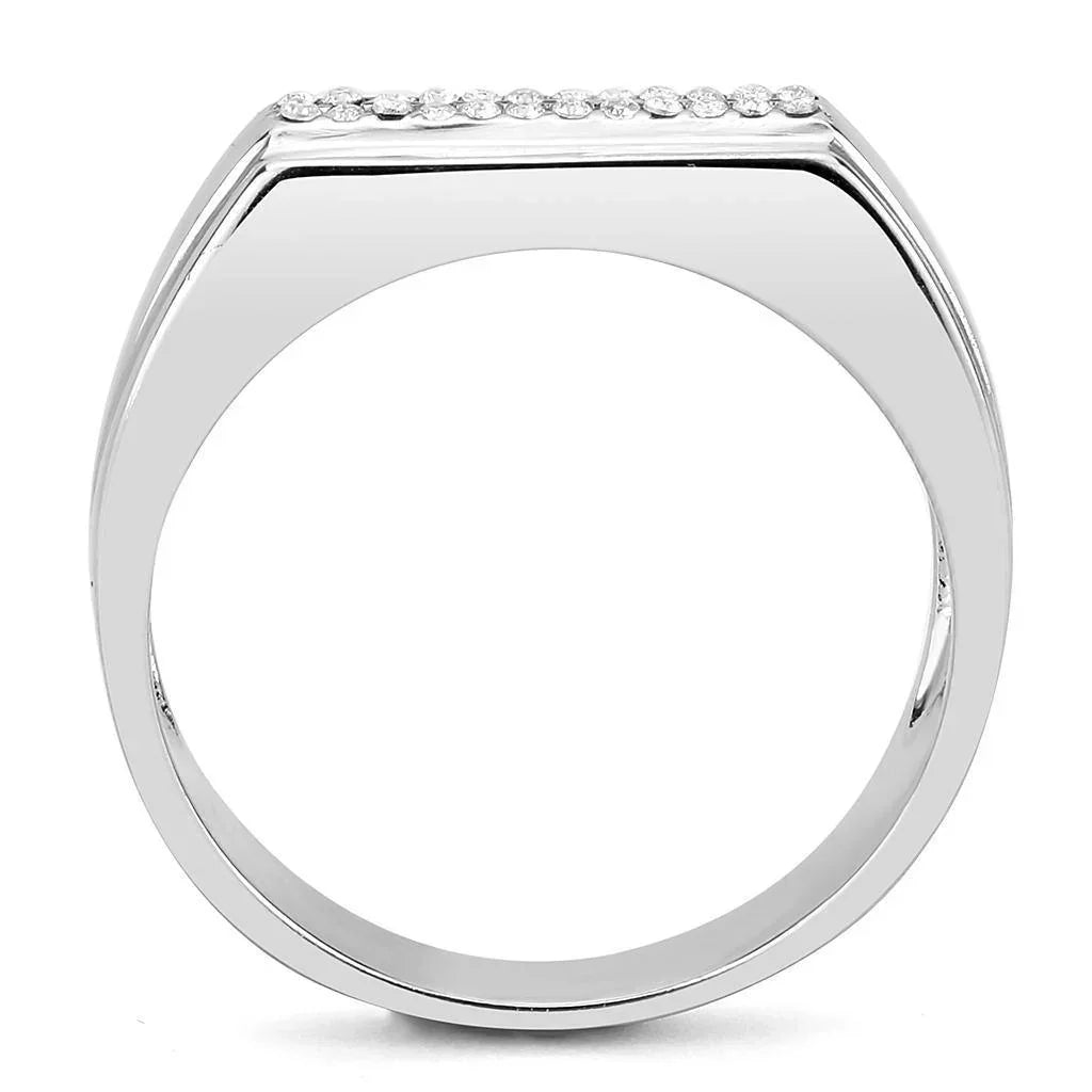 Silver Rings for Women 316L Stainless Steel DA251 - AAA Grade Cubic Zirconia in Clear - Jewelry Store by Erik Rayo
