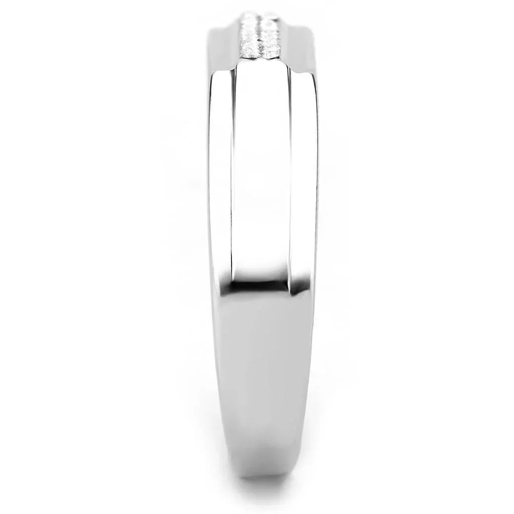 Silver Rings for Women 316L Stainless Steel DA251 - AAA Grade Cubic Zirconia in Clear - Jewelry Store by Erik Rayo