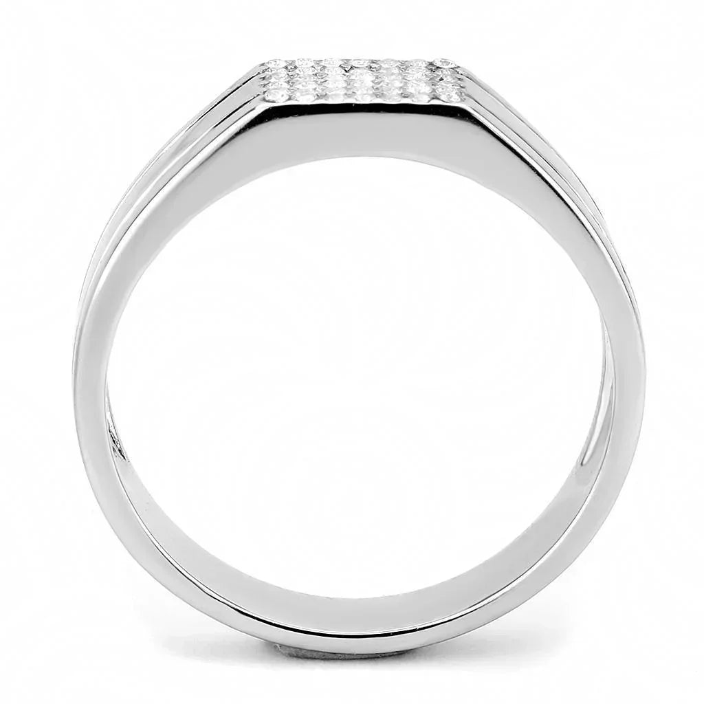 Silver Rings for Women 316L Stainless Steel DA253 - AAA Grade Cubic Zirconia in Clear - Jewelry Store by Erik Rayo