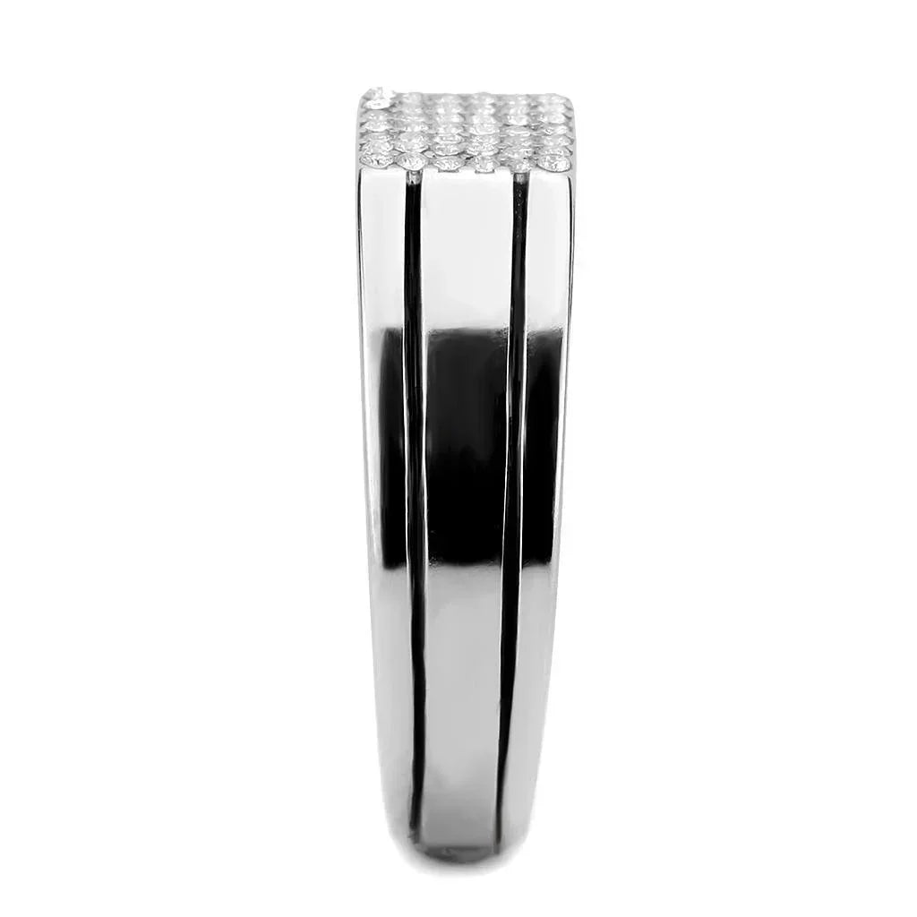 Silver Rings for Women 316L Stainless Steel DA253 - AAA Grade Cubic Zirconia in Clear - Jewelry Store by Erik Rayo