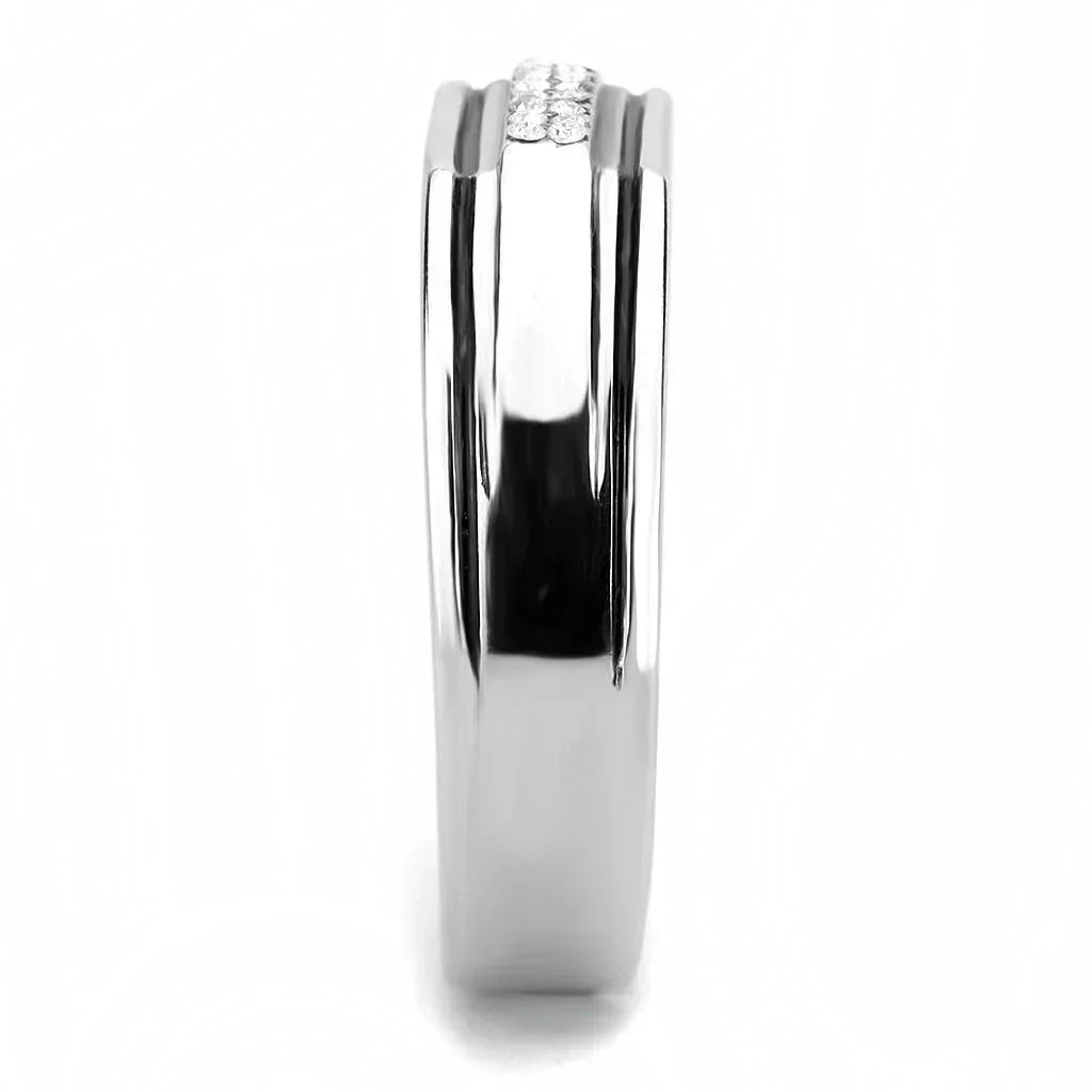 Silver Rings for Women 316L Stainless Steel DA254 - AAA Grade Cubic Zirconia in Clear - Jewelry Store by Erik Rayo
