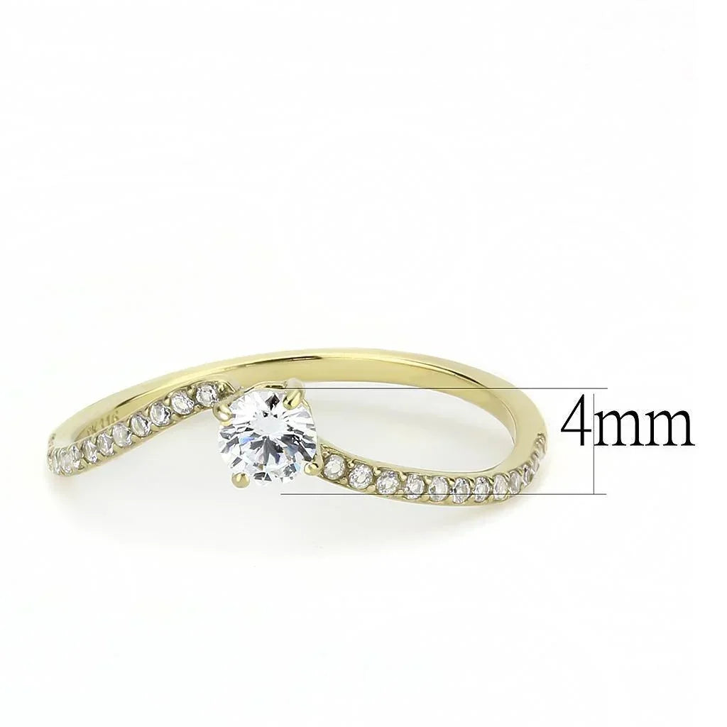 Gold Rings for Women 316L Stainless Steel DA256 - AAA Grade Cubic Zirconia in Clear - Jewelry Store by Erik Rayo