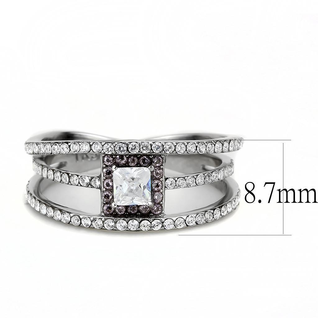 Silver Rings for Women 316L Stainless Steel DA257 - AAA Grade Cubic Zirconia in Clear - Jewelry Store by Erik Rayo