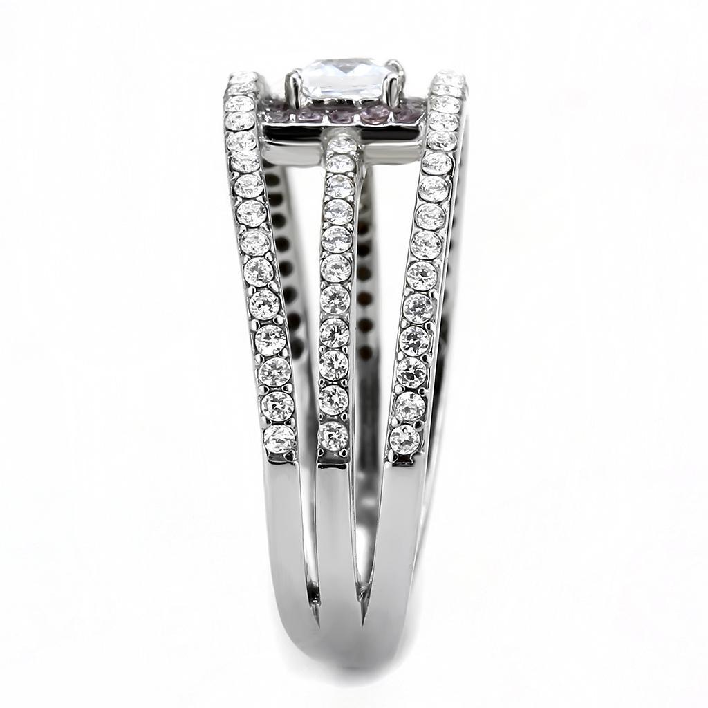 Silver Rings for Women 316L Stainless Steel DA257 - AAA Grade Cubic Zirconia in Clear - Jewelry Store by Erik Rayo