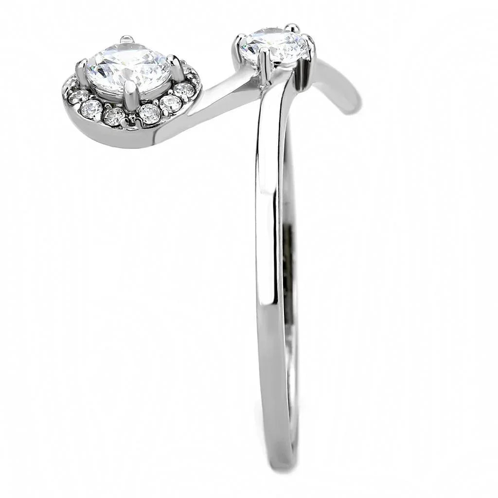 Silver Rings for Women 316L Stainless Steel DA260 - AAA Grade Cubic Zirconia in Clear - Jewelry Store by Erik Rayo