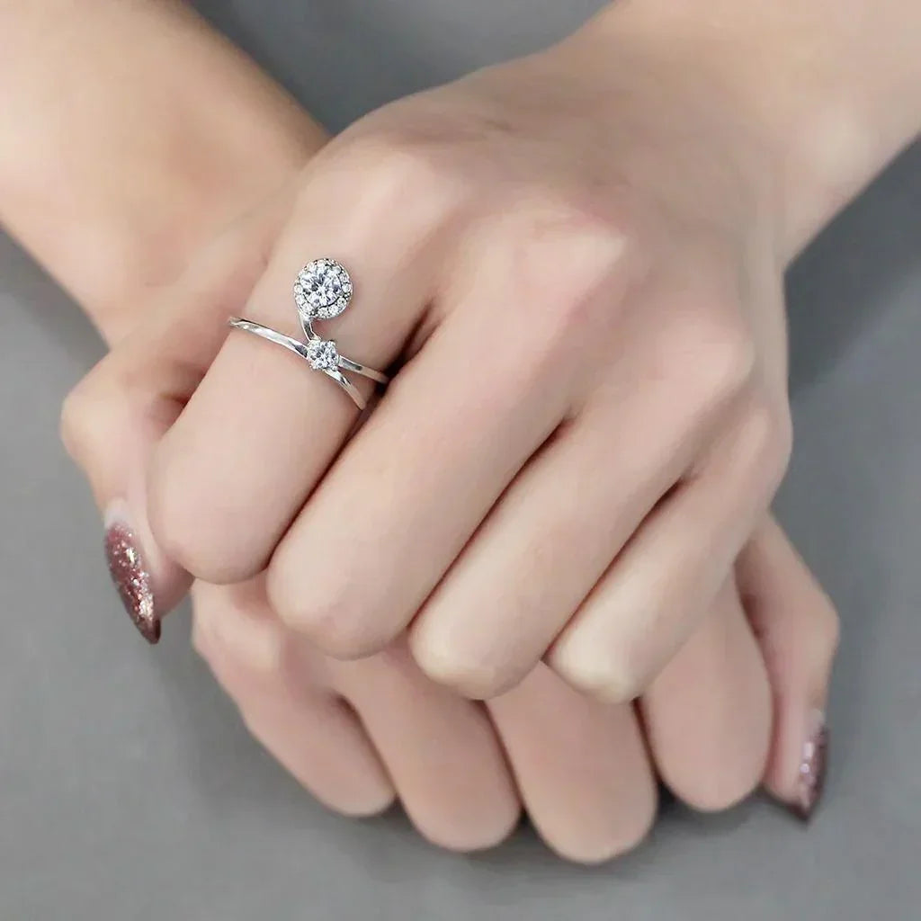 Silver Rings for Women 316L Stainless Steel DA260 - AAA Grade Cubic Zirconia in Clear - Jewelry Store by Erik Rayo
