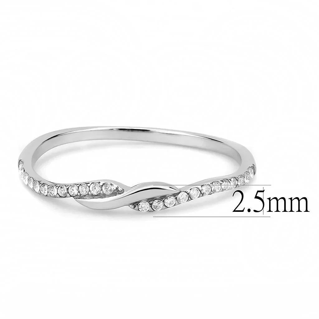 Silver Rings for Women 316L Stainless Steel DA263 - AAA Grade Cubic Zirconia in Clear - Jewelry Store by Erik Rayo