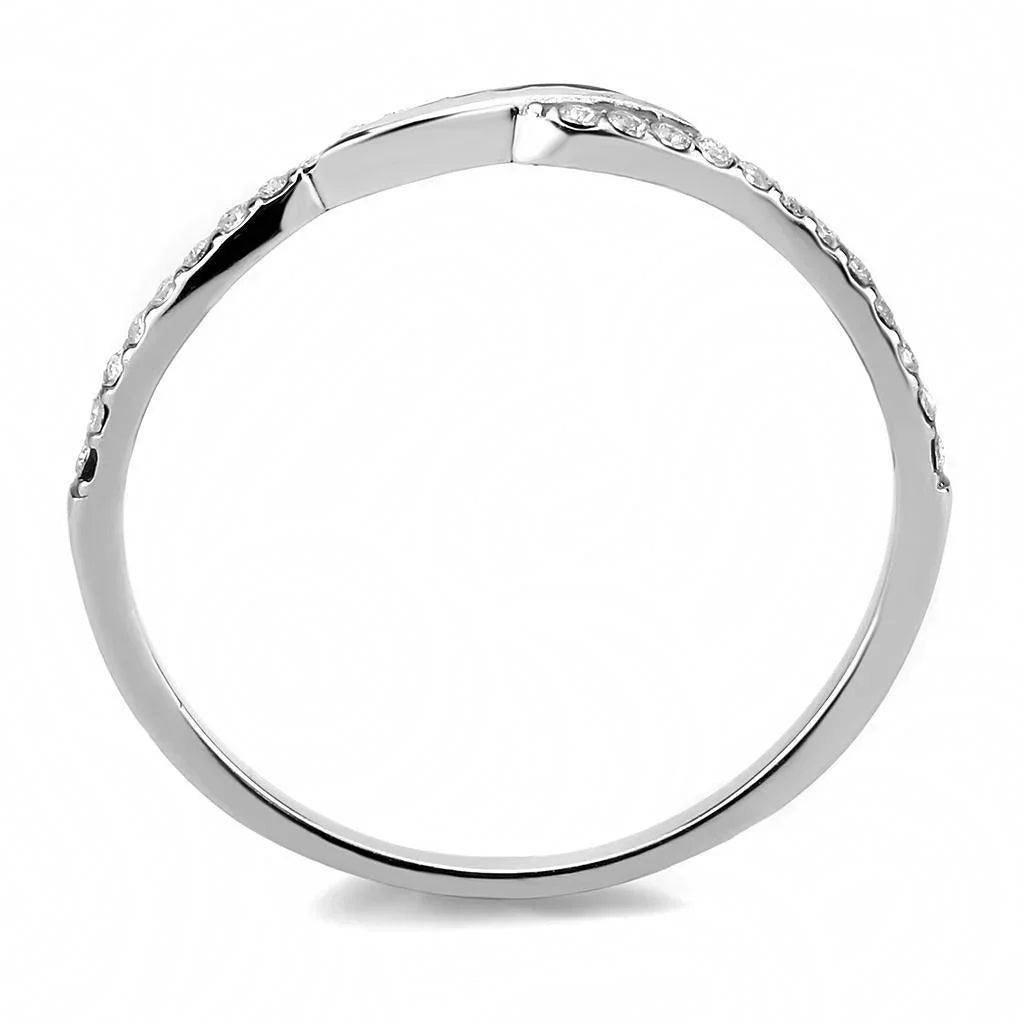 Silver Rings for Women 316L Stainless Steel DA263 - AAA Grade Cubic Zirconia in Clear - Jewelry Store by Erik Rayo