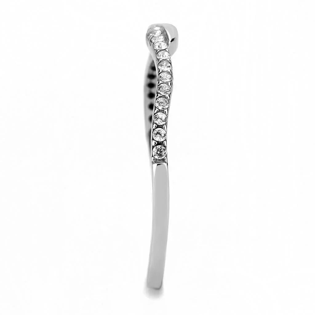 Silver Rings for Women 316L Stainless Steel DA263 - AAA Grade Cubic Zirconia in Clear - Jewelry Store by Erik Rayo