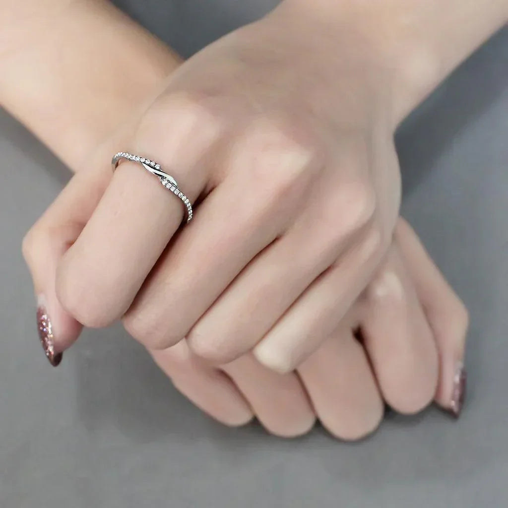 Silver Rings for Women 316L Stainless Steel DA263 - AAA Grade Cubic Zirconia in Clear - Jewelry Store by Erik Rayo