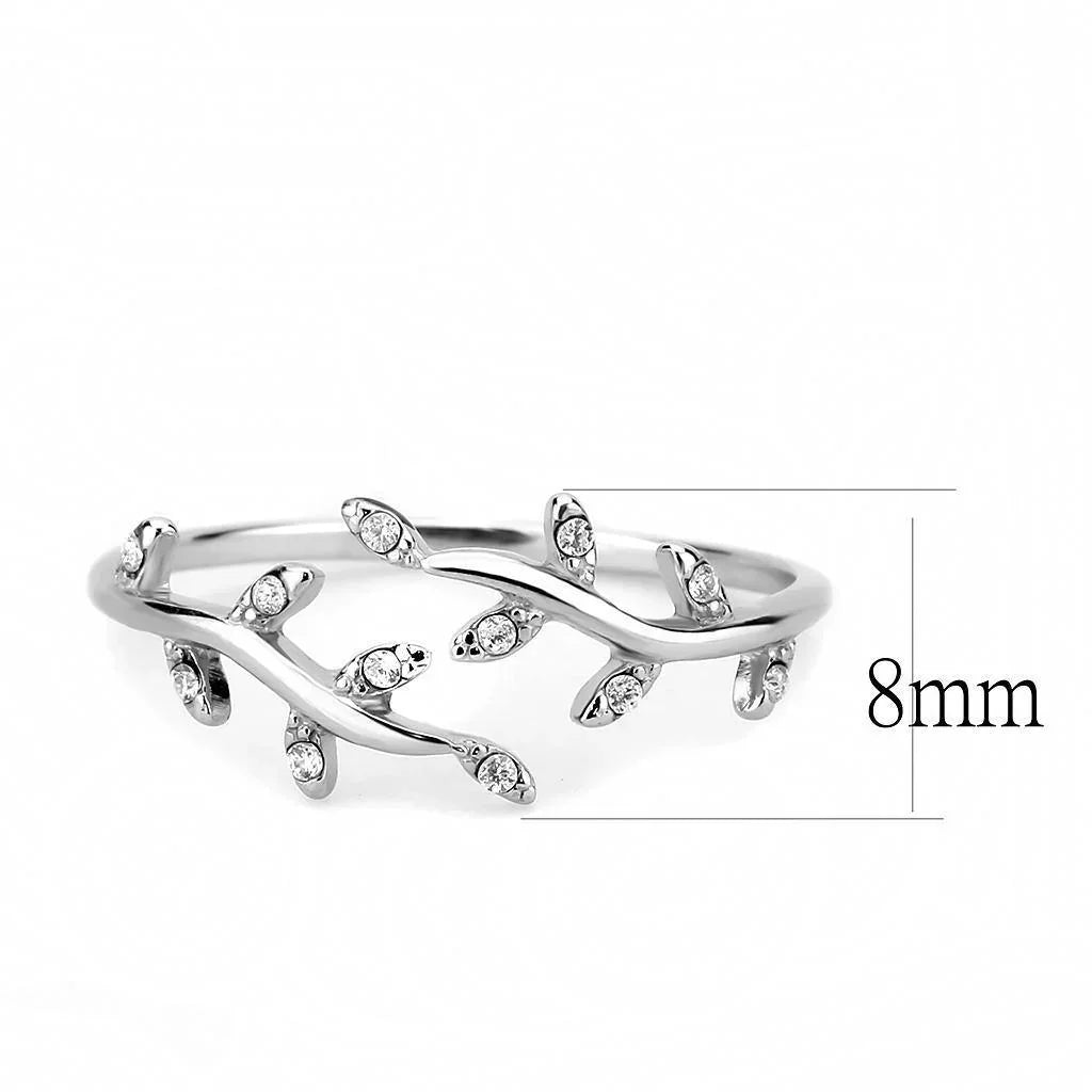 Silver Rings for Women 316L Stainless Steel DA266 - AAA Grade Cubic Zirconia in Clear - Jewelry Store by Erik Rayo