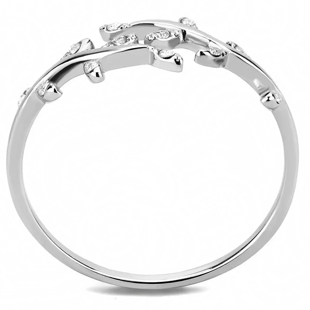 Silver Rings for Women 316L Stainless Steel DA266 - AAA Grade Cubic Zirconia in Clear - Jewelry Store by Erik Rayo