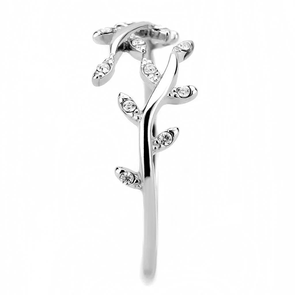 Silver Rings for Women 316L Stainless Steel DA266 - AAA Grade Cubic Zirconia in Clear - Jewelry Store by Erik Rayo