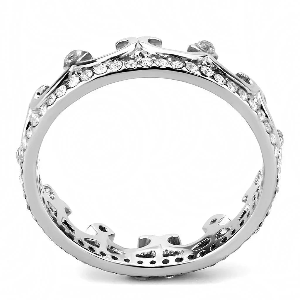 Silver Rings for Women 316L Stainless Steel DA267 - AAA Grade Cubic Zirconia in Clear - Jewelry Store by Erik Rayo