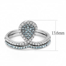 Load image into Gallery viewer, Silver Rings for Women 316L Stainless Steel DA268 - AAA Grade Cubic Zirconia in Sea Blue
